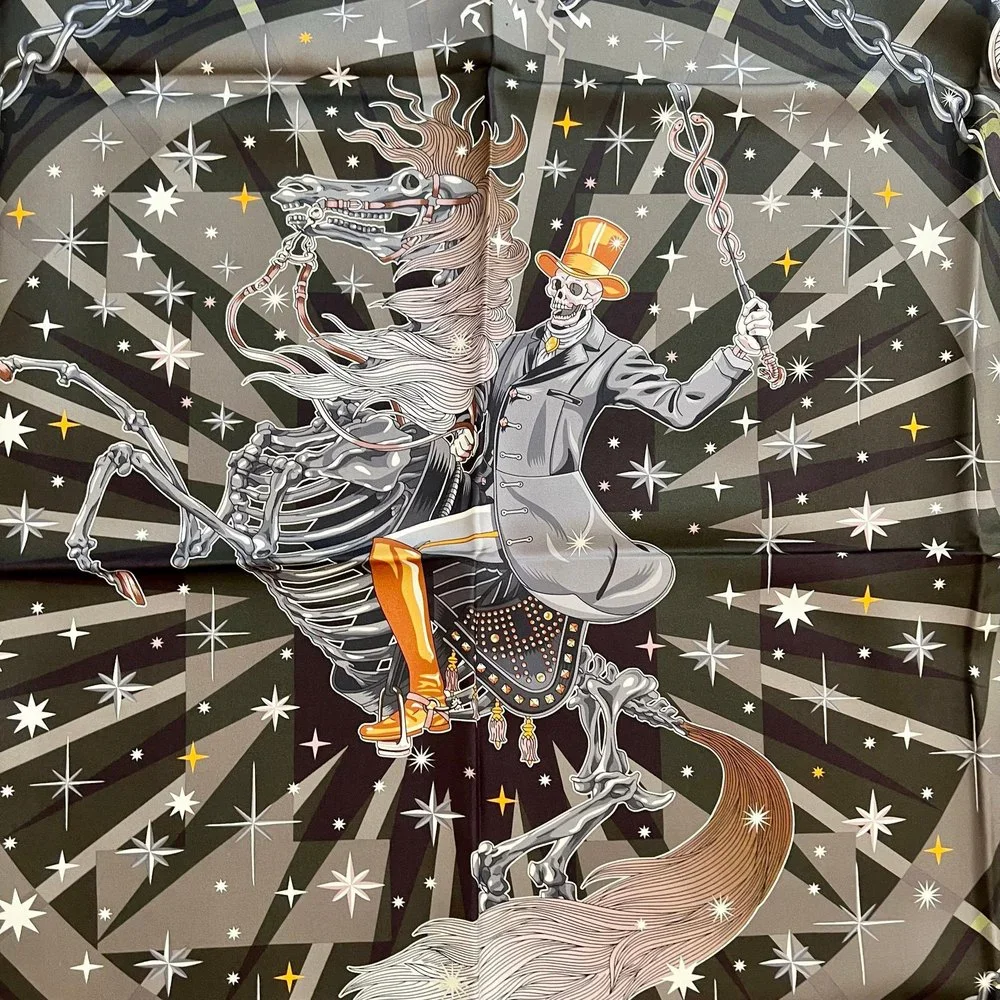 - Hermes Scarf C'est La Fete Olive Hermès Paris 90 cm - Picture 6 of 7